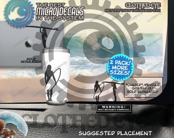 Surfer Girl Vinyl Decal 2-Pack - Beach Windshield Easter Egg Chaser Sticker