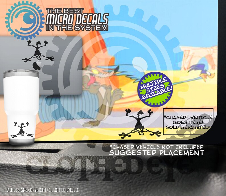 Wile E Coyote Splat Vinyl Car Decal for Jeep Wrangler Easter Etsy