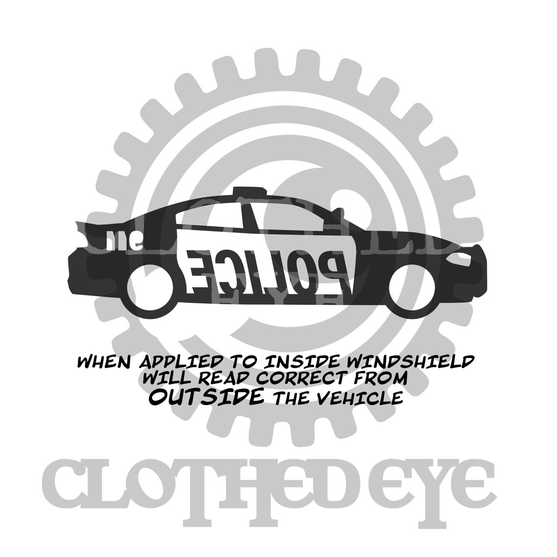 Police Interceptor Vinyl Decal - Customizable - Windshield Easter Egg ...