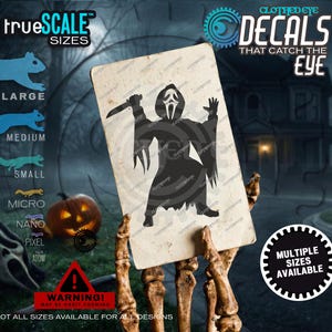 Ghostface Scream Vinyl Decal | Scary Movie Easter Egg Windshield Sticker | Halloween Horror