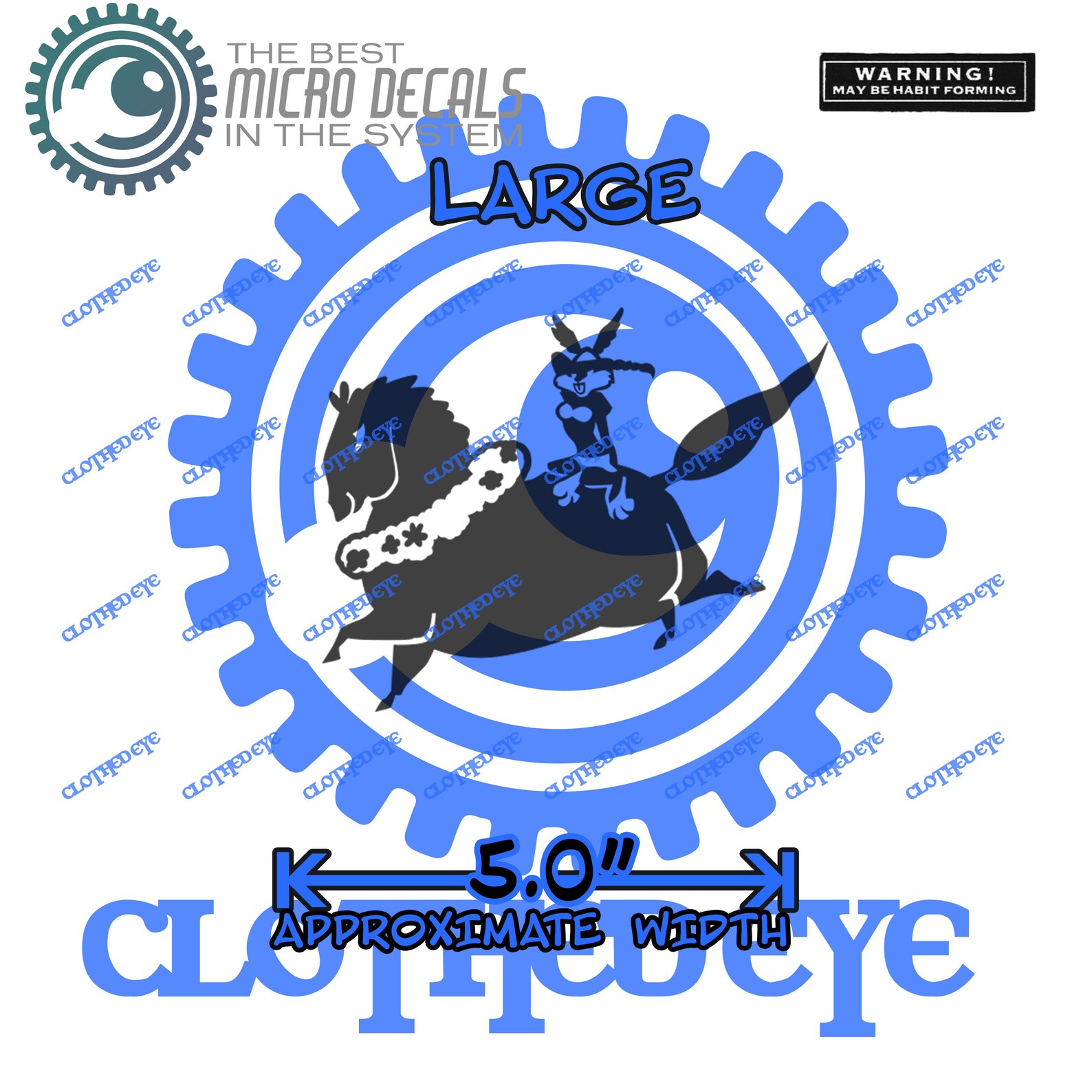 Crossdressing Bunny Valkyrie Riding A Horse Vinyl Easter Egg Sticker