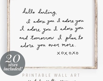 I Adore You Print Etsy