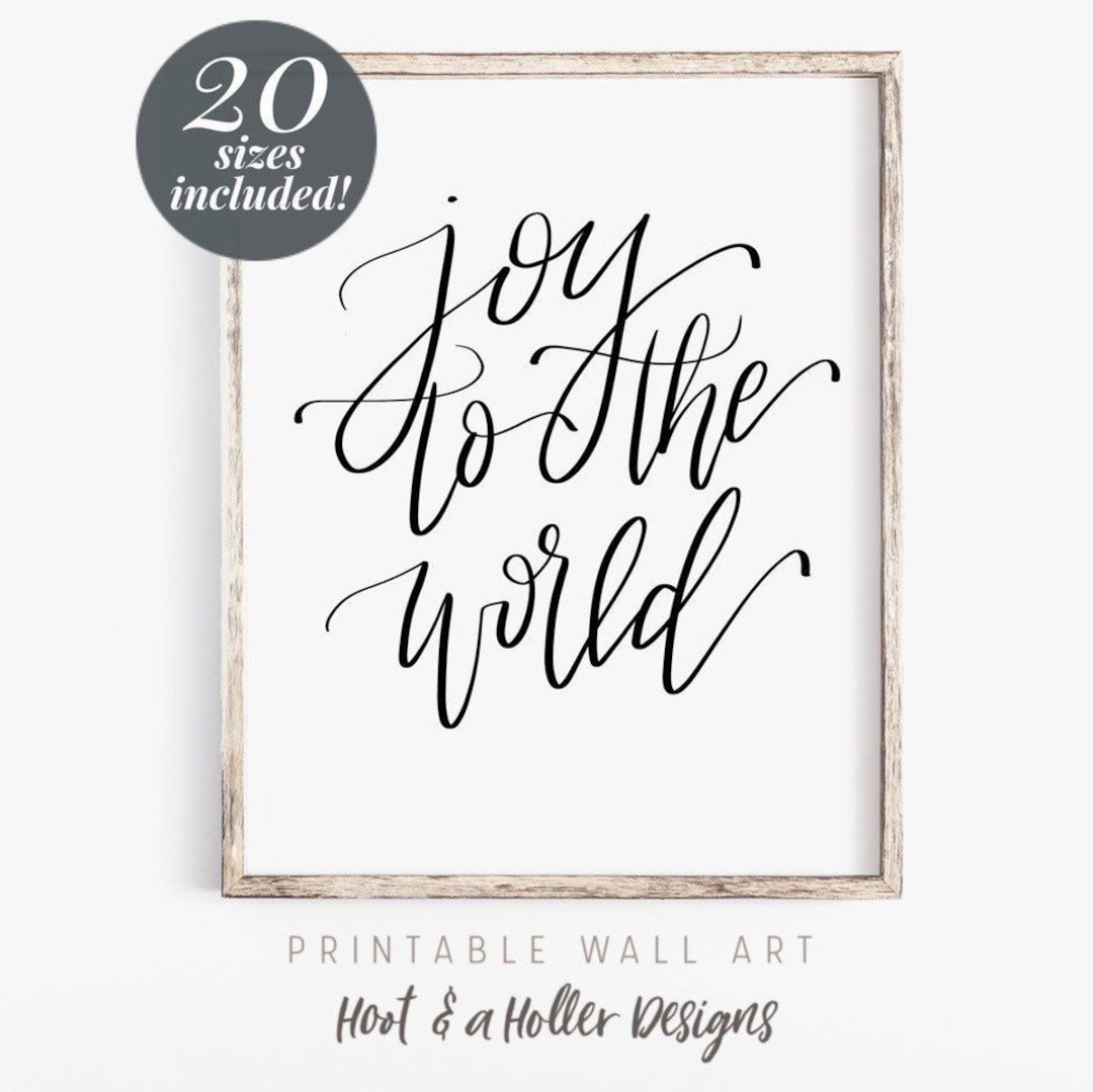 Joy to the World Printable Wall Art | Hymn Print | Farmhouse Decor ...