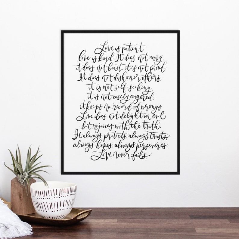 1 Corinthians 1347 Printable Wall Art Scripture Love is Etsy