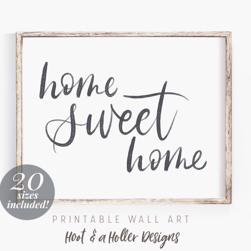 Home Sweet Home Printable Wall Art Home Decor Print Large - Etsy