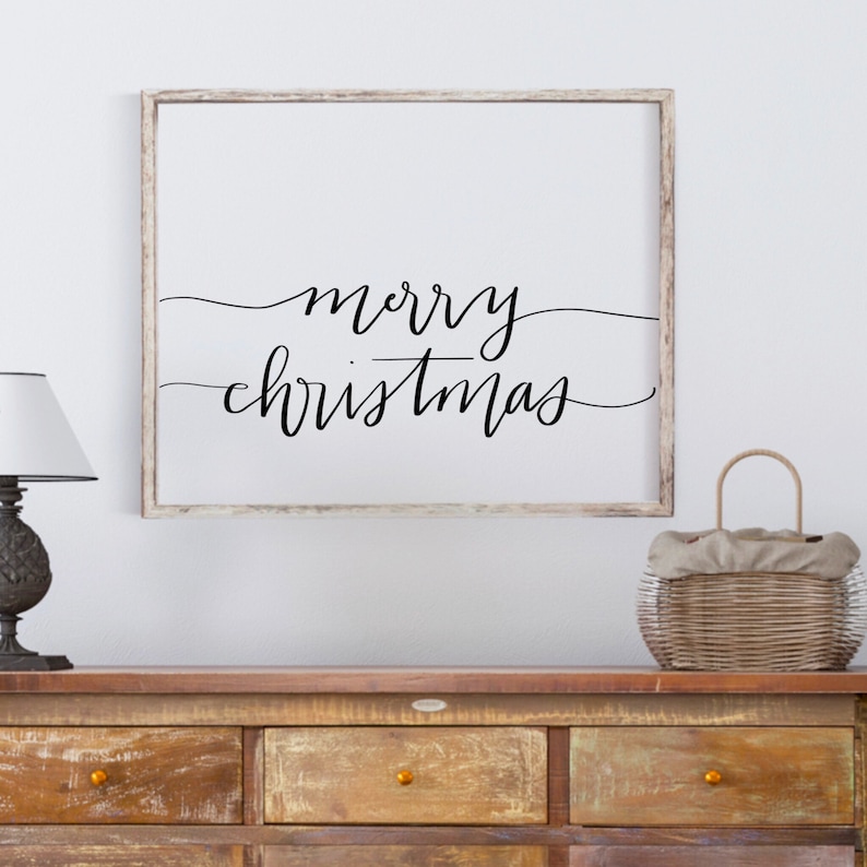 Merry Christmas Printable Wall Art Christmas Print Instant Etsy