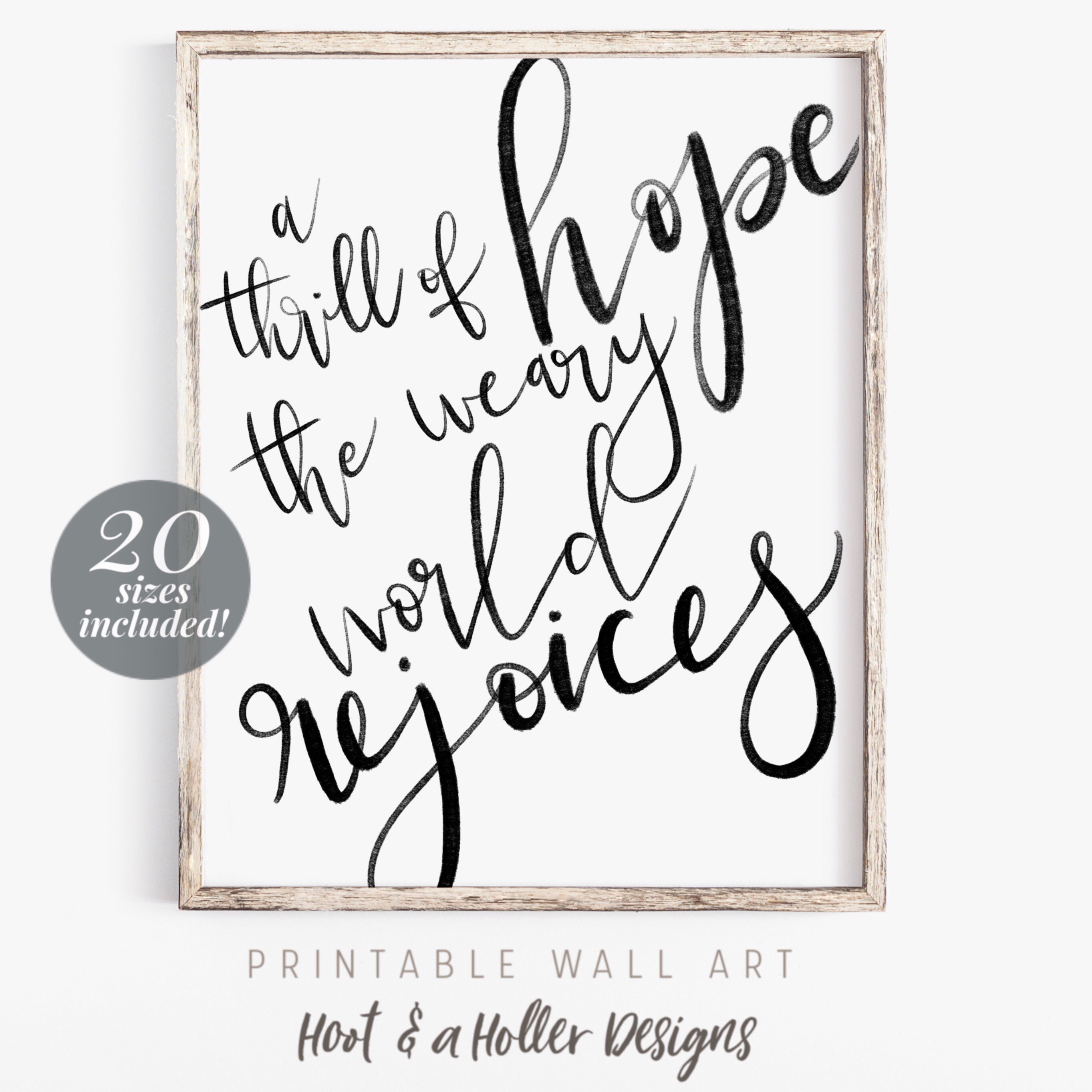 A Thrill of Hope the Weary World Rejoices Printable Wall Art | Etsy