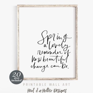 Der Frühling ist eine schöne Erinnerung druckbare Wandkunst | Fixer Obermaterial Print | Ostern Zitat Drucke | Frühling Bauernhaus Wand Dekor Muttertag