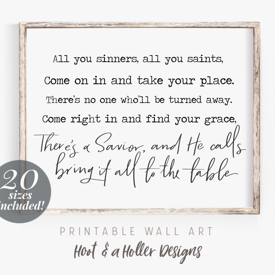 Bring It All To The Table Printable Wall Art Large Dining | Etsy