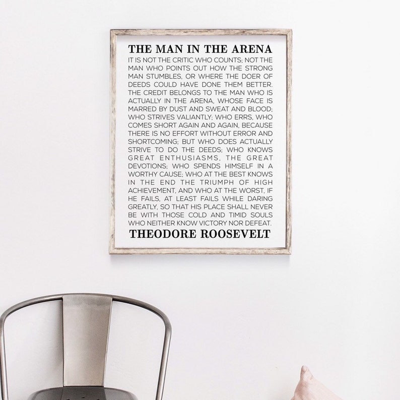 Man in the Arena Printable Wall Art Theodore Roosevelt - Etsy