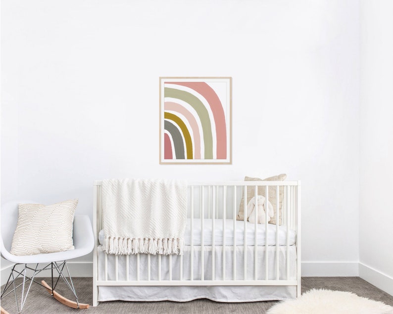 Rainbow Printable Wall Art Neutral Boho Nursery Print - Etsy