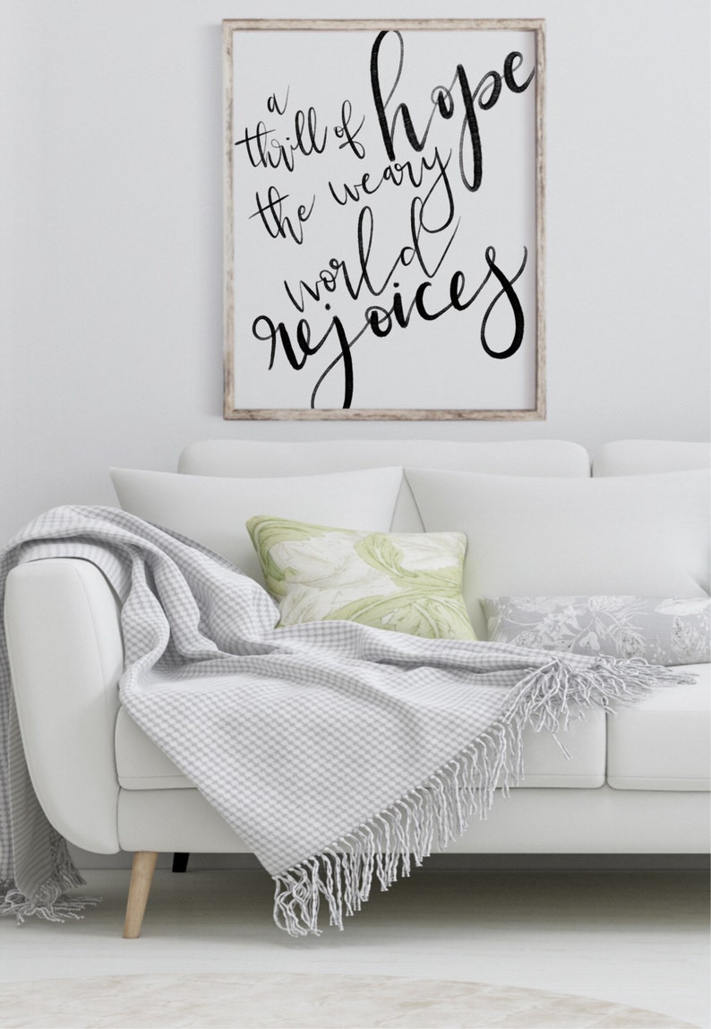 A Thrill of Hope the Weary World Rejoices Printable Wall Art | Etsy