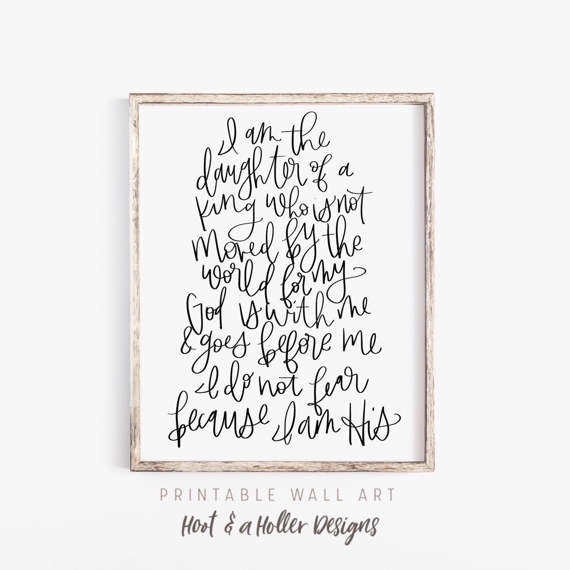 I Am the Daughter of a King Printable Wall Art Scripture Etsy