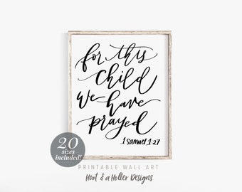 Autocollant Mural Vinyle "I Prayed For This Child" 1 Samuel 1:27 - Décoration Chambre Bébé, Neuf