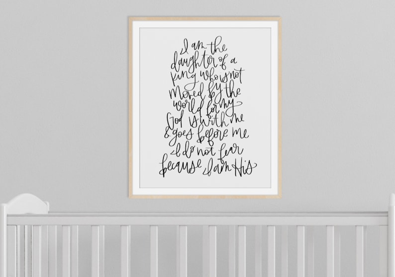 I Am the Daughter of a King Printable Wall Art Scripture Etsy