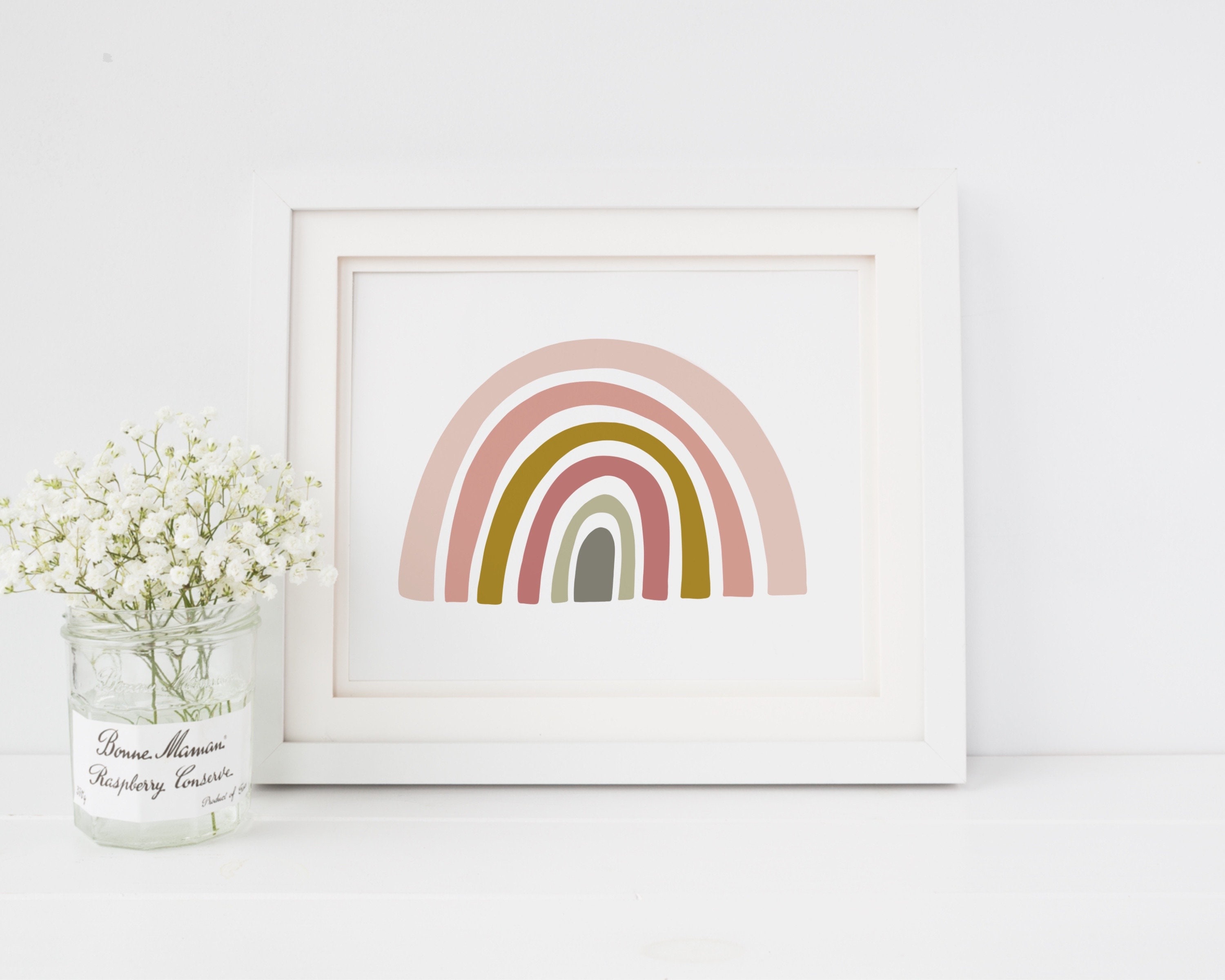 Rainbow Printable Wall Art | Neutral Boho Nursery Print | Girls Bedroom ...