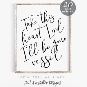 Broken Vessel Printable Wall Art Scripture | Amazing Grace | Wall Decor Print | Farmhouse Decor | Christian Hymn Art | Christian Lyrics