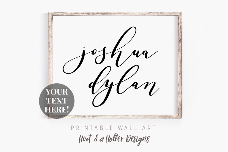 etsy baby name wall art