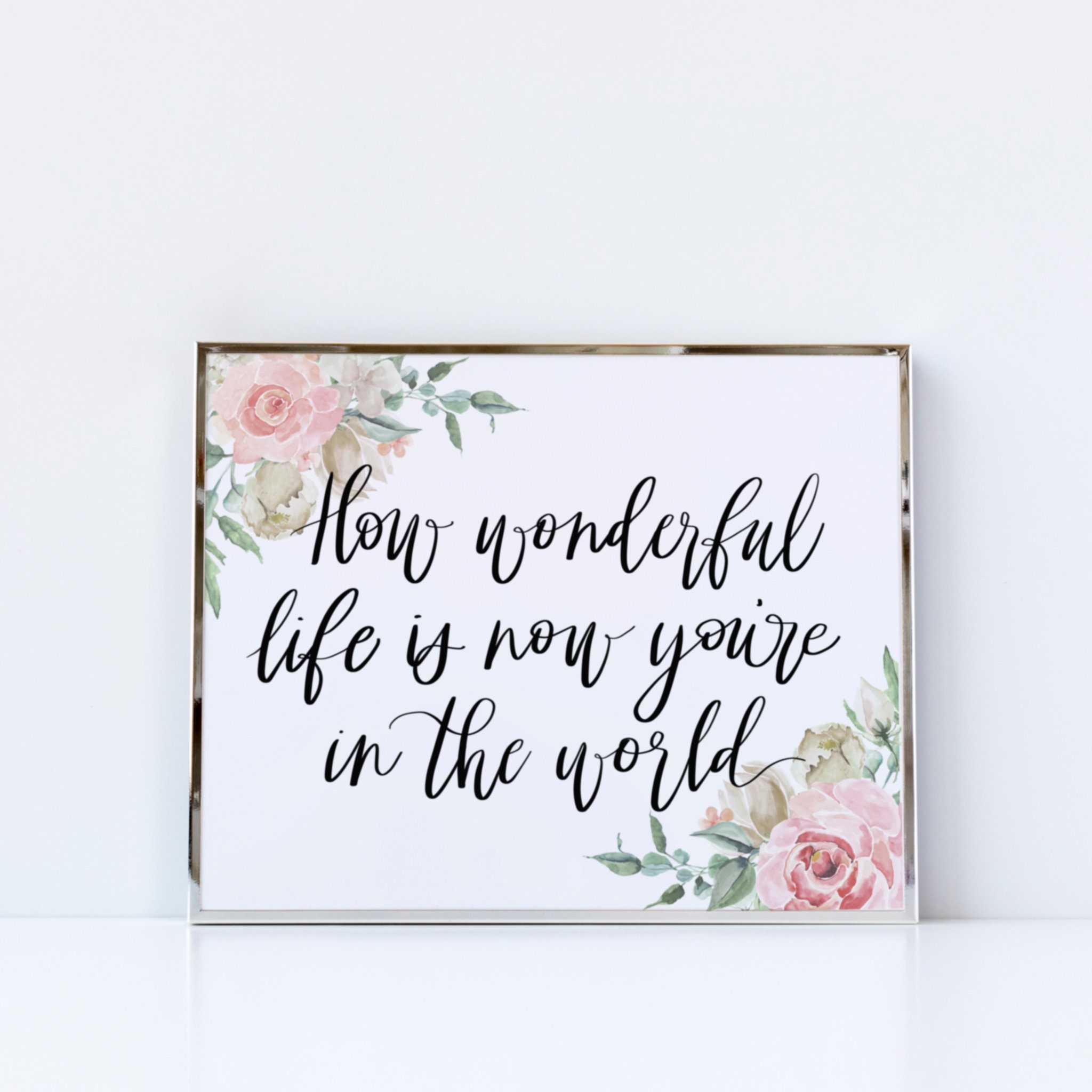 How Wonderful Life is Now You're in the World Printable Etsy