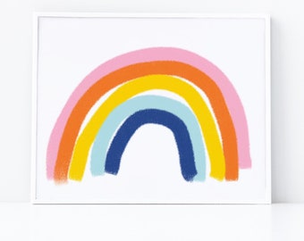 Rainbow Baby Printable Wall Art |  Nursery Decor | Kids Room Prints | Colorful Typography Playroom Decor Mothers Day