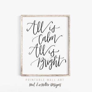 Silent Night Printable Wall Art | Hymn Print | Christmas Farmhouse ...