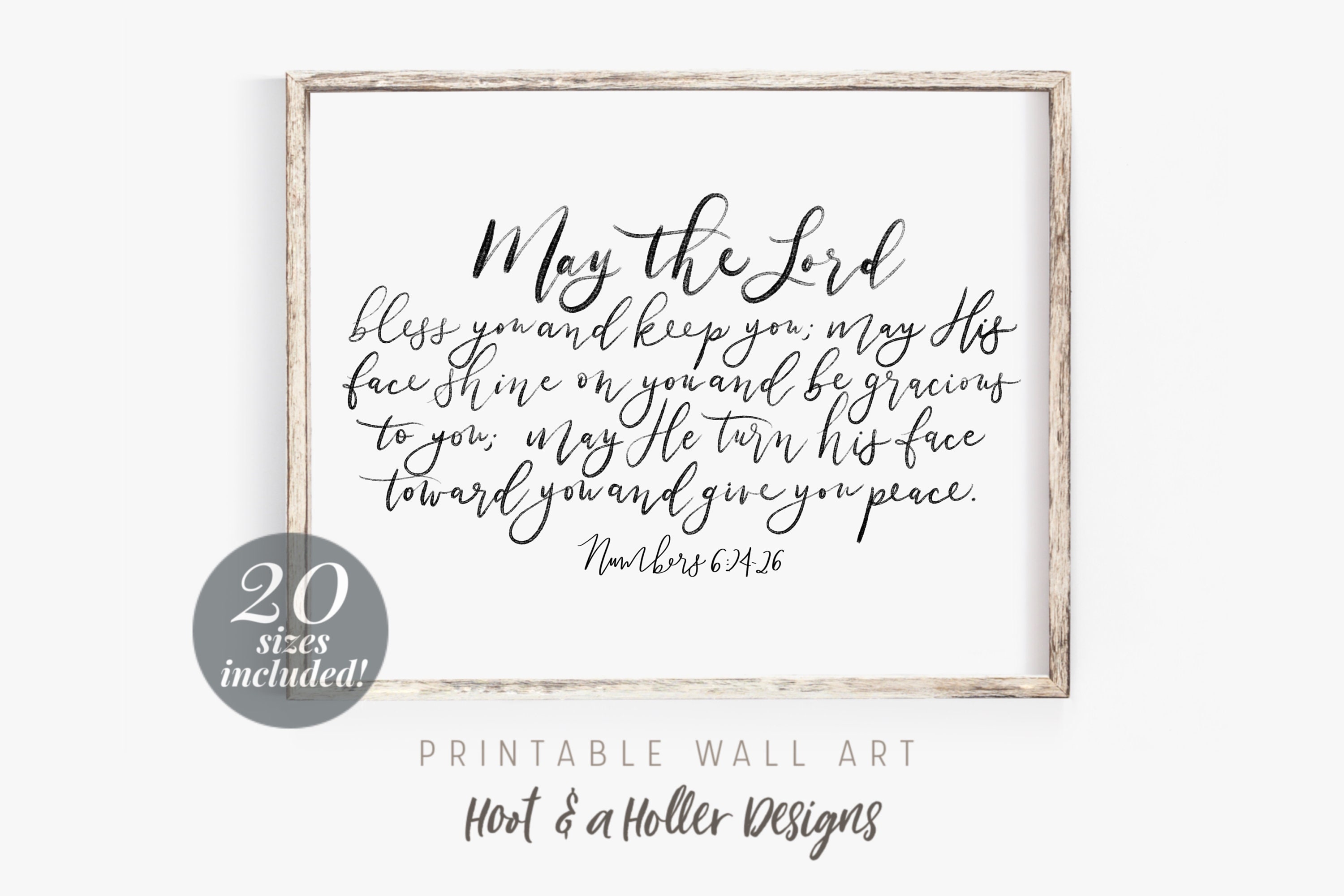 May The Lord Bless You and Keep You Printable Wall Art Etsy