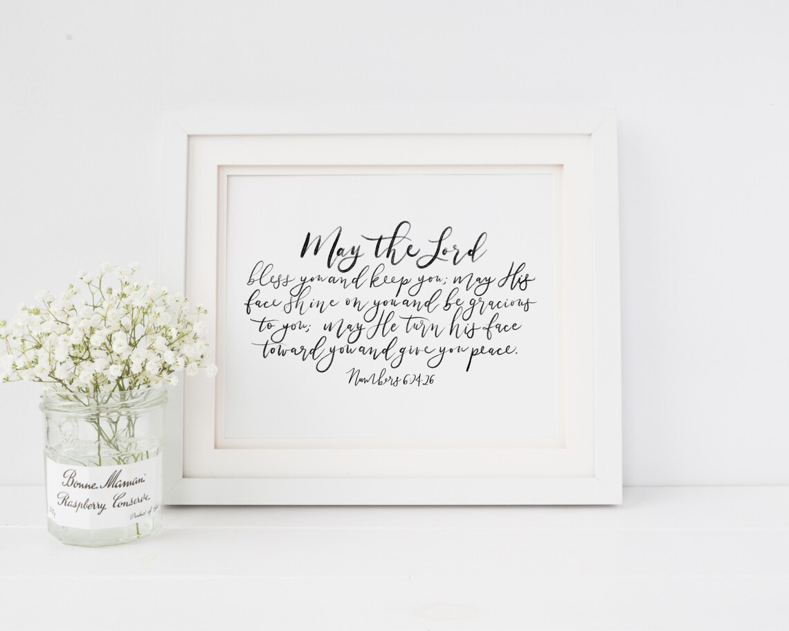 May the Lord Bless You and Keep You Printable Wall Art Etsy