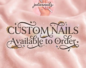 Custom Hand-Painted Gel Press-On Nails Set | Salon-Quality Nail Art (Any Size)