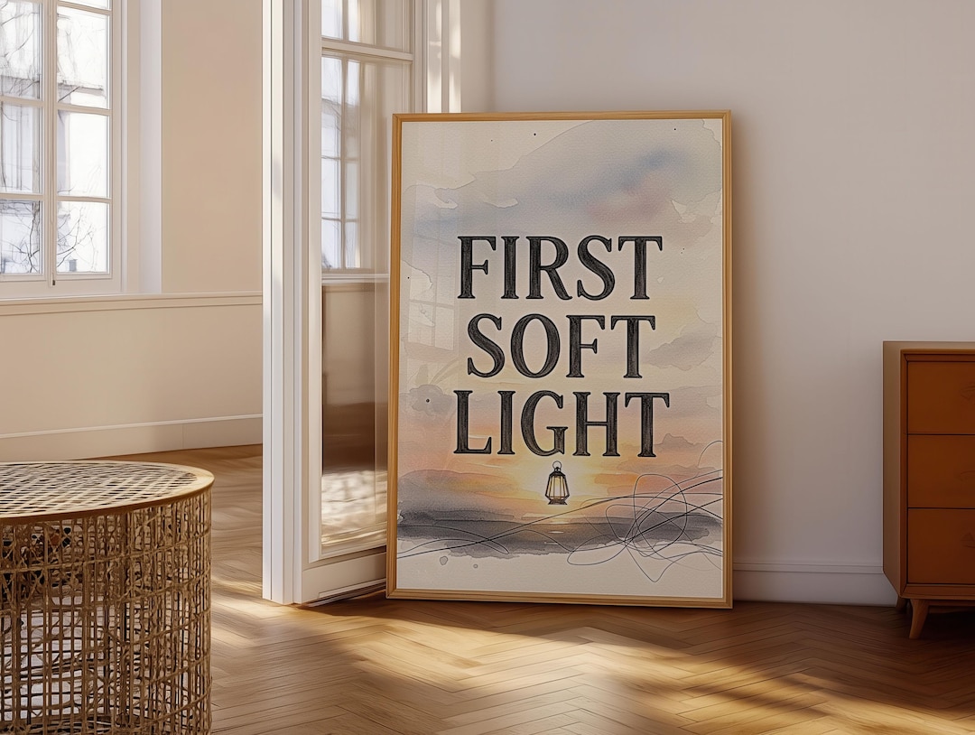 Minimalist Lantern Sunrise Wall Art, Inspirational Quote Poster, Soft ...