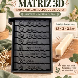 8-Wick Candle Wishes 3D Printed PLA Master Mold for Silicone Mold Making – Physical Product Only