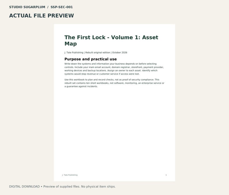 FirstLock Security Planning Workbooks | 10 PDF Volumes | 50 Pages image 2