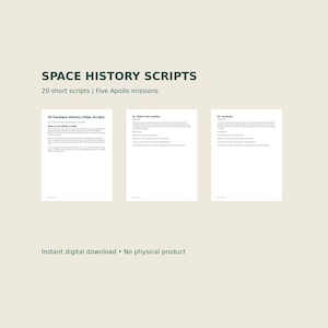 20 Faceless Space History Video Scripts | Apollo Edition | PDF & TXT