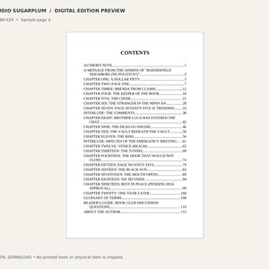 May include: A digital book preview page titled Studio Sugarplum with the text Contents listing nineteen chapters, an author's note, an interlude, a glossary, and a reader's guide with page numbers ranging from one to one hundred twelve.
