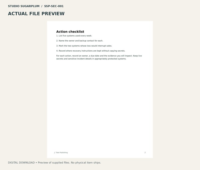 FirstLock Security Planning Workbooks | 10 PDF Volumes | 50 Pages image 3