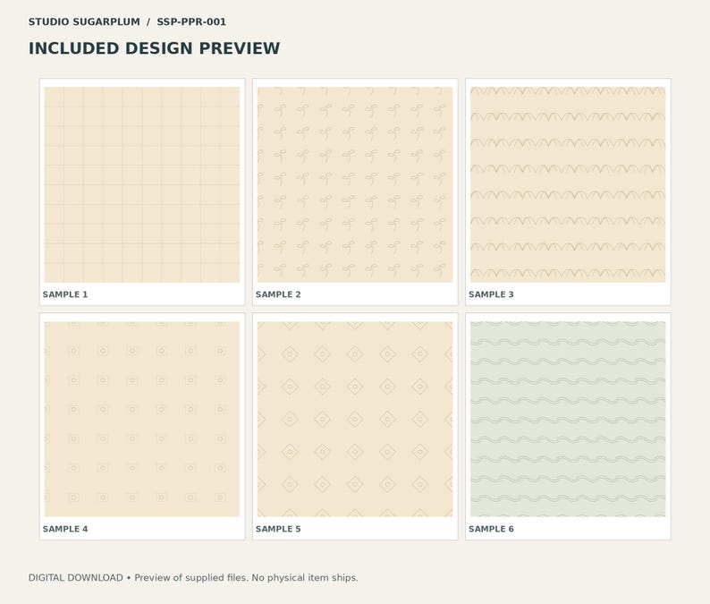 Vintage Heritage Digital Paper Collection | 20 Patterns | JPG & SVG image 2