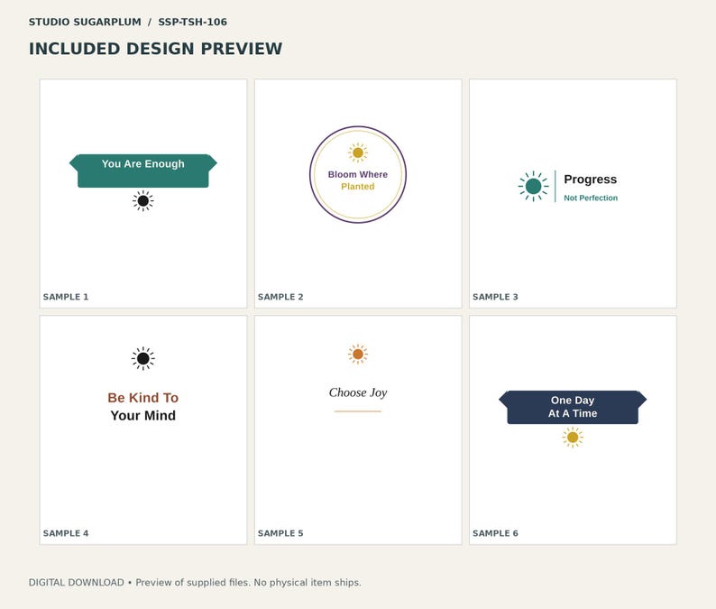 Encouraging T-Shirt Design Pack | Digital Download image 2