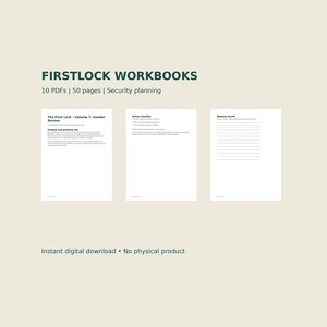 FirstLock Security Planning Workbooks | 10 PDF Volumes | 50 Pages