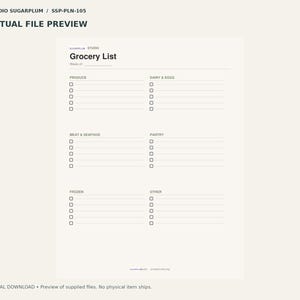Planificador de compras imprimible / Descarga digital imagen 2