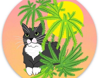 Sticker - Cat + Ferns