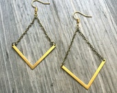 Angle boucles d'oreilles - laiton Triangle géométrique