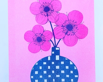 Risograph Print - Rose 8.5x11