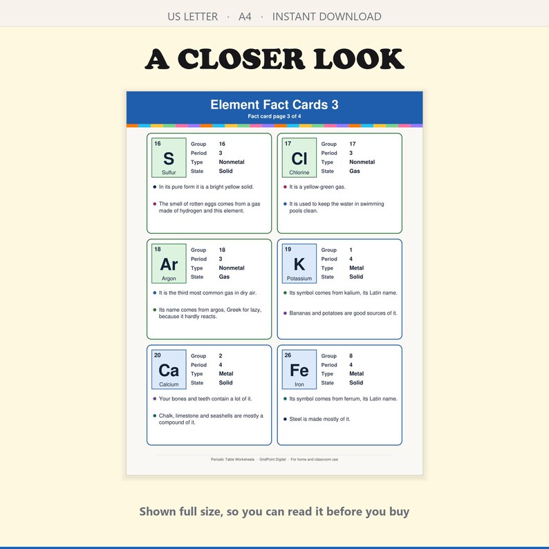Periodic Table Worksheets for Grades 5 to 8, 23 Worksheets With Answer ...