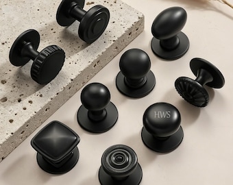 Tirador esférico de aleación de zinc negro para cajones, pomos redondos para muebles, pomos de bola para cajones, pomos cuadrados para cómodas, tiradores de armario con forma de huevo, pomos adhesivos.
