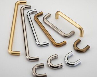 Tiradores cromados para cajones, tirador de puerta de armario de aleación de zinc macizo, tirador para armario, herrajes para aparador de cocina, tirador minimalista para armario de 192 mm.