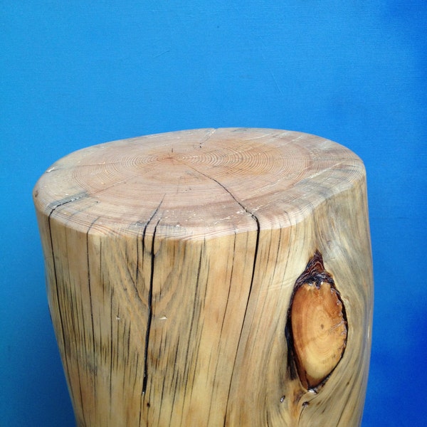 WOOD STUMP table.  Hand crafted naturally finished stump pedestal for plants or decor or a side table.