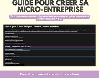 Micro-Enterprise Guide for Streamers & Content Creators | URSSAF, ACRE, Declarations and Administrative Matters