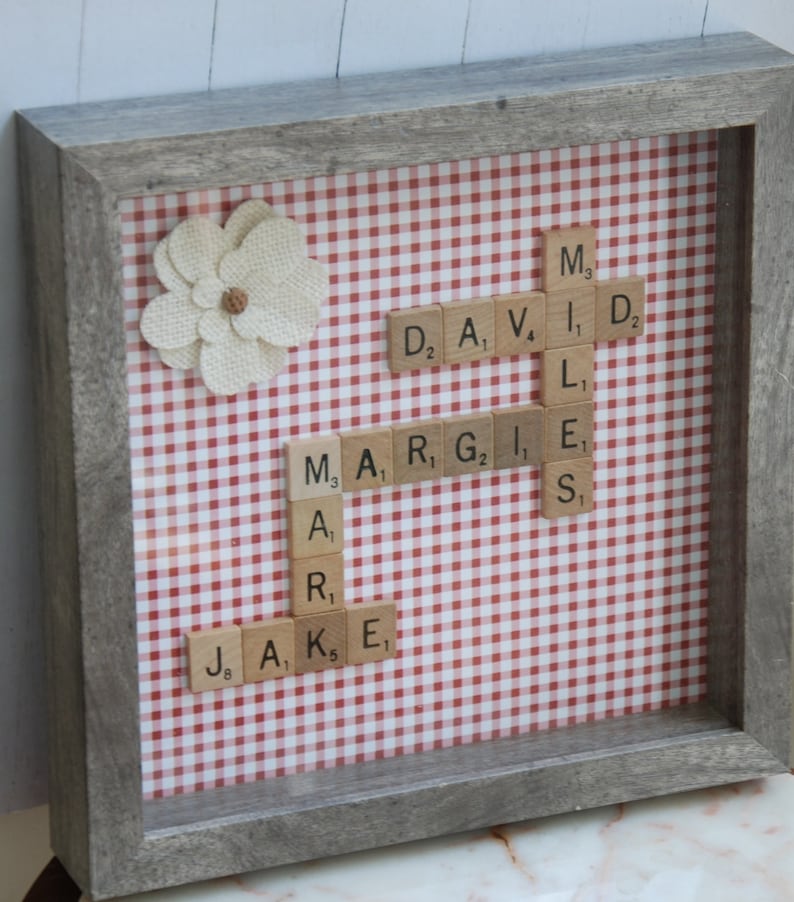 Scrabble Name Frame Scrabble Tile Art Name Collage 5th Etsy
