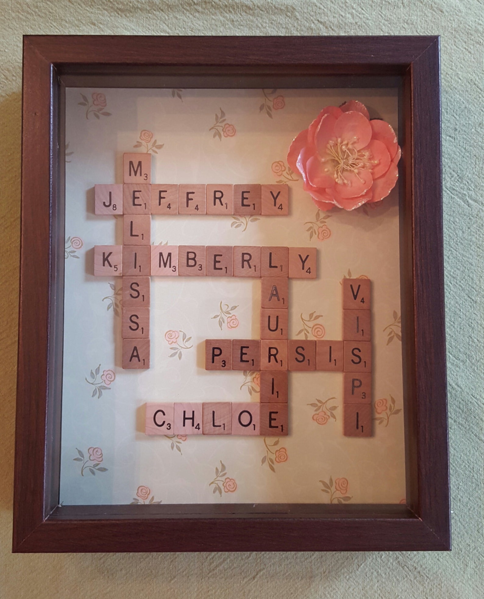 Scrabble Name Frame Scrabble Tile Art Name Collage 5th Etsy