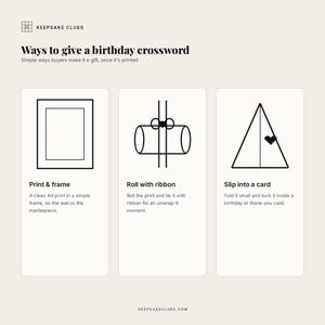 Gift ideas: the printed birthday crossword as a keepsake to solve together and keep