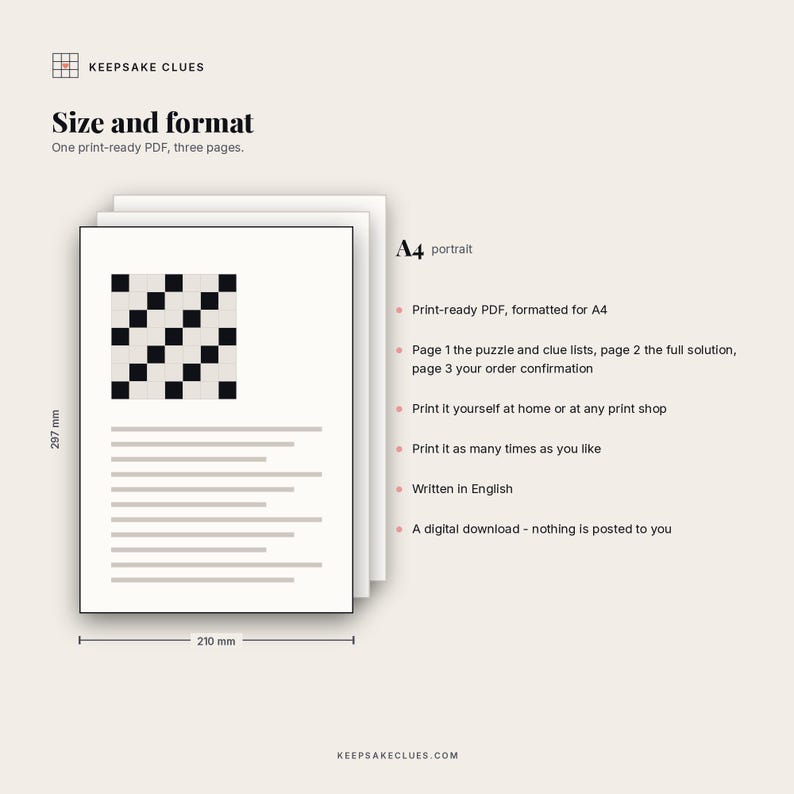 Size and format: a three-page print-ready A4 PDF, 210 by 297 mm, printable at home or at a print shop